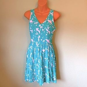 Little mermaid teal dress size small Disney Ariel summer tie back